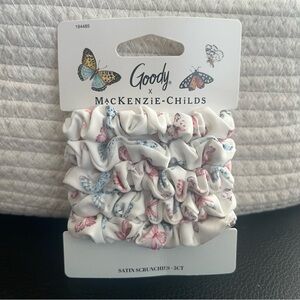NWT Mackenzie Childs x Goody All Butterfly Hill 5 Skinny Satin Hair Scrunchies